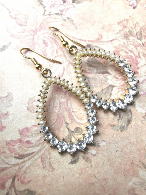 Ohrringe | Crystal Pearl Drop Gold
