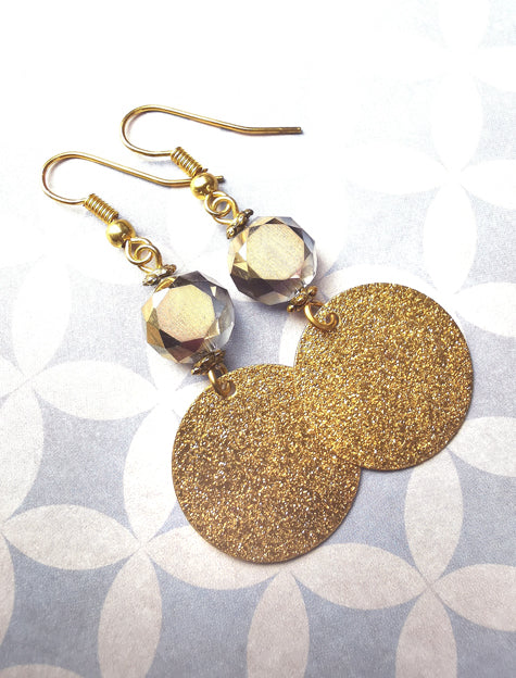 Ohrringe | Grey Crystal Gold Plate