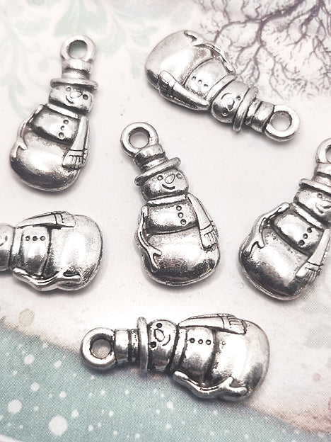 10x28mm Anhänger Metall Silber - Snowman
