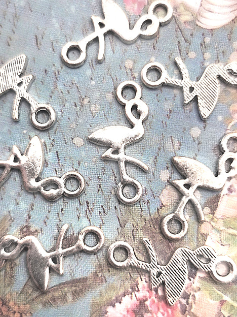 10x21mm Verbinder Metall Silber - Flamingo