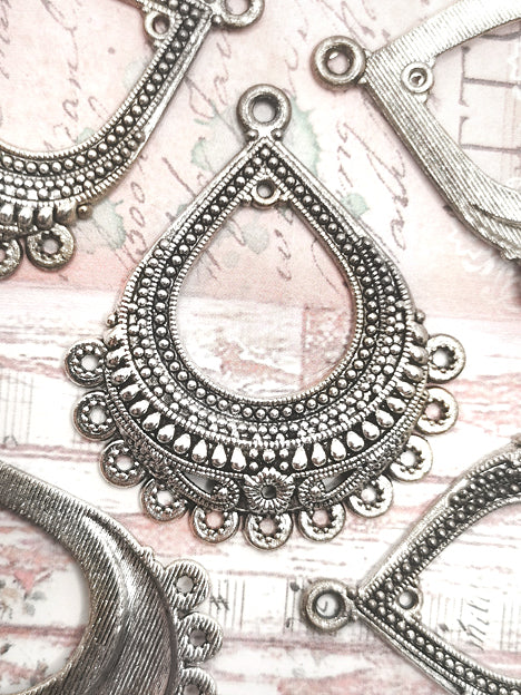 38x44mm Schmuckverbinder Metall Silber - Indian Style