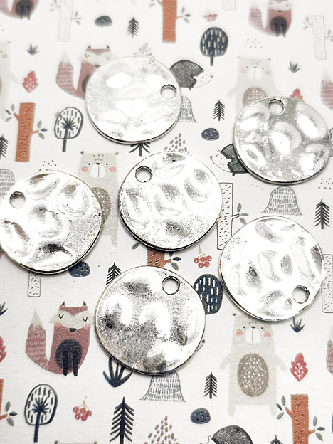 D15mm Anhänger Metall Silber - Silver Plate