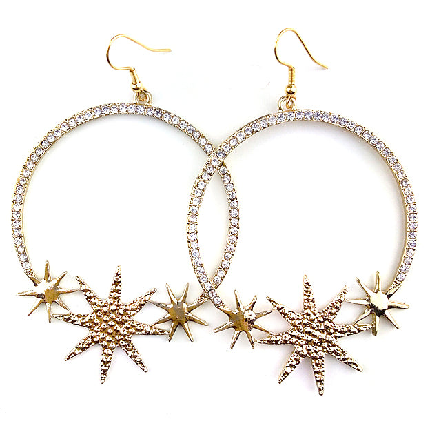 Ohrringe | Circle Stars Gold Shine