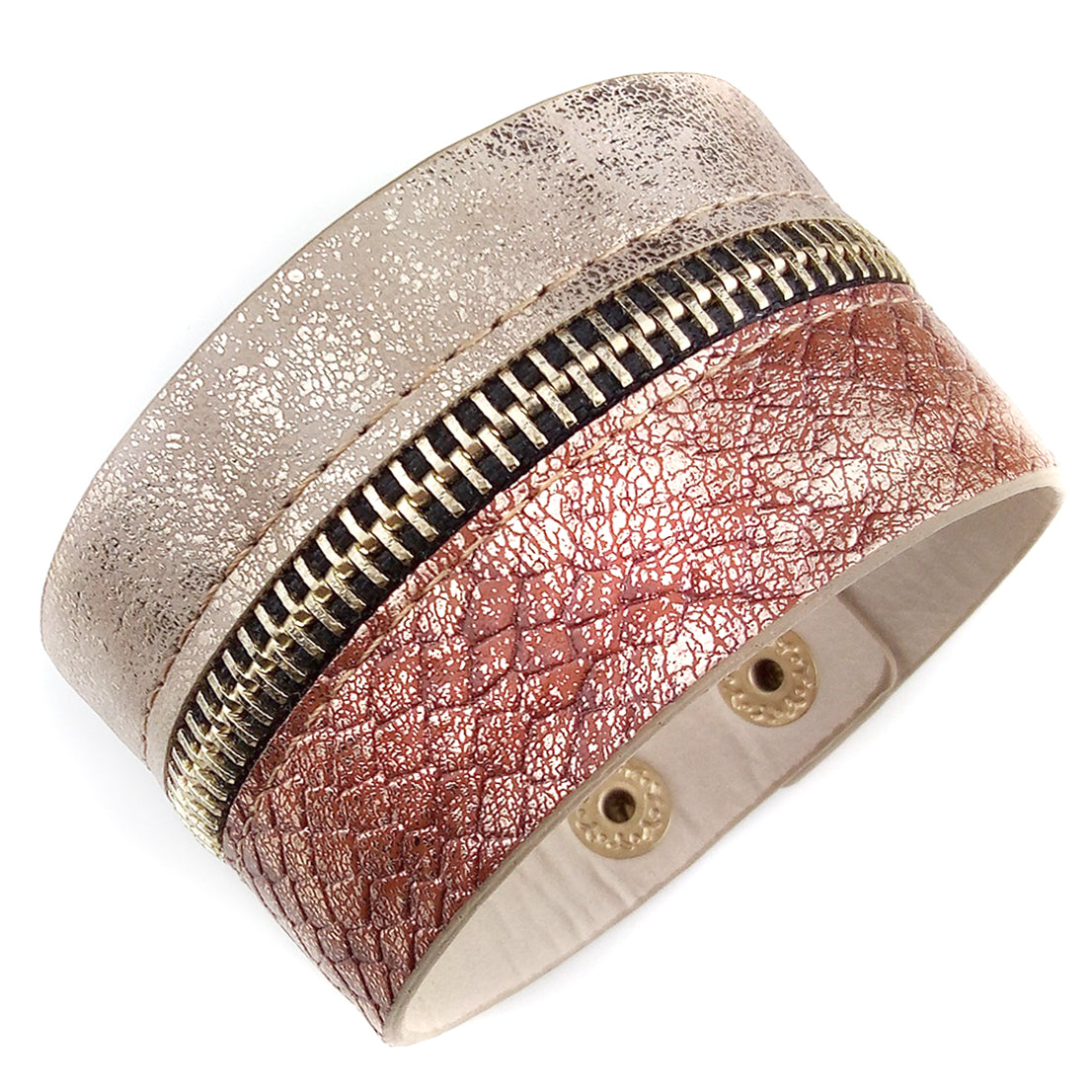 Druckknopfarmband | Zipper Copper Gold
