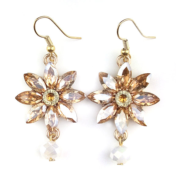 Ohrringe | Crystal Flowers Champagne