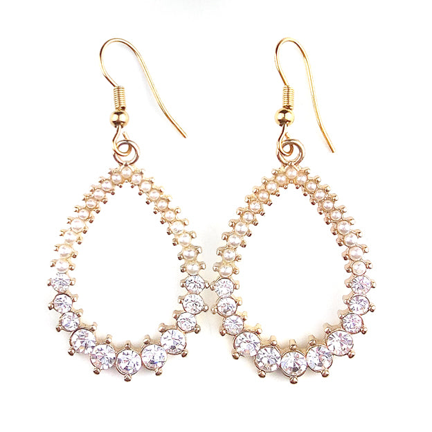 Ohrringe Crystal Pearl Drop Gold