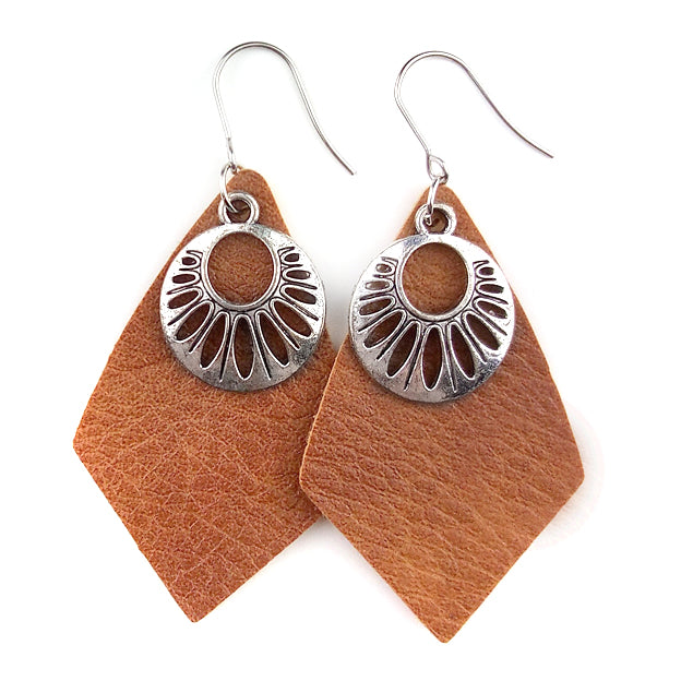Ohrringe | Faux Brown Leather Modern