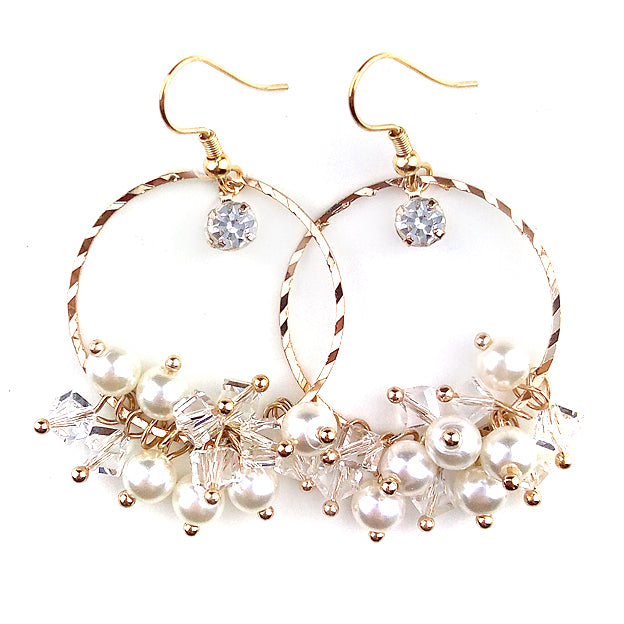 Ohrringe | Gold Circle Glass Beads