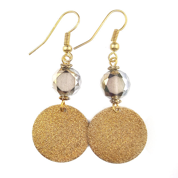 Ohrringe | Grey Crystal Gold Plate