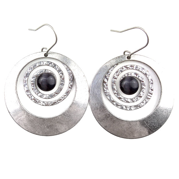 Ohrringe | Swirl Black Stone