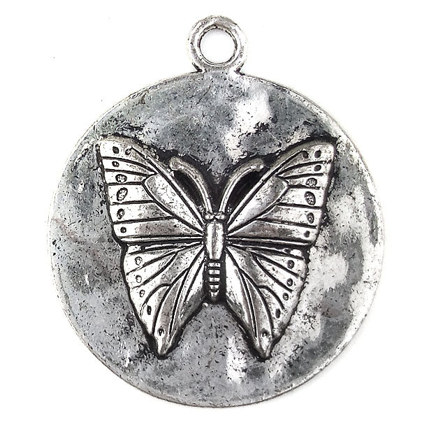 44x38mm Schmetterling Medaille | Anhänger Silber