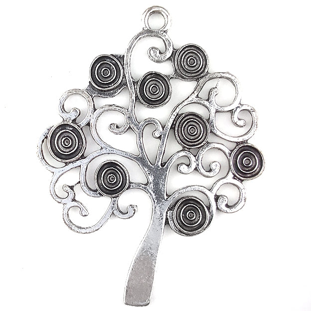 59x41mm Tree Swirls | Anhänger Silber