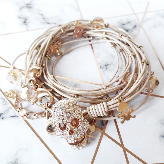 III I XXII - I Beiges Wickelarmband (Größenverstellbar)