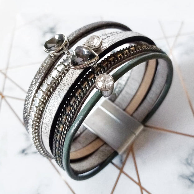 III I XXII - VII Graues Magnetarmband (16cm-S/M)