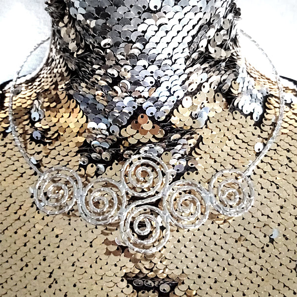 II I XXII - IV Silberner Halsreif (50cm)