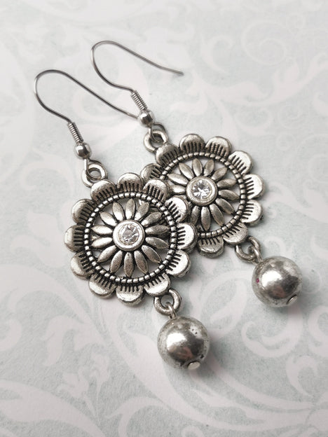 Ohrringe | Silver Flower