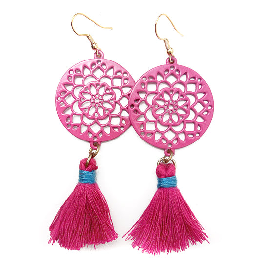 Ohrringe | Pink Ornament and Tassels