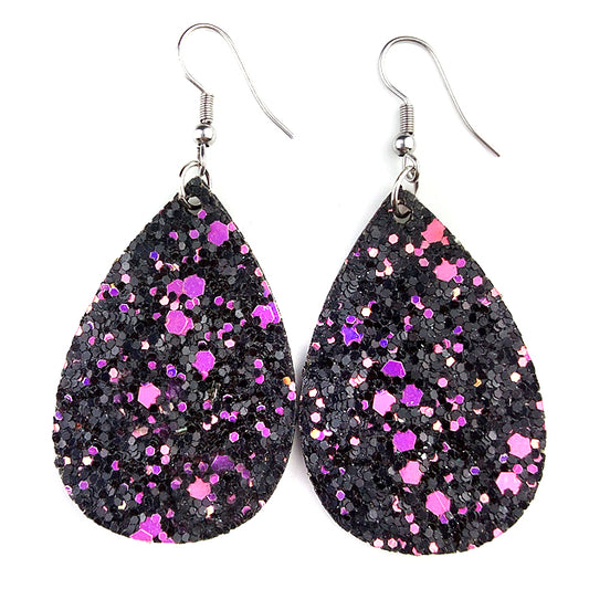 Ohrringe | Purple Glitter Drops